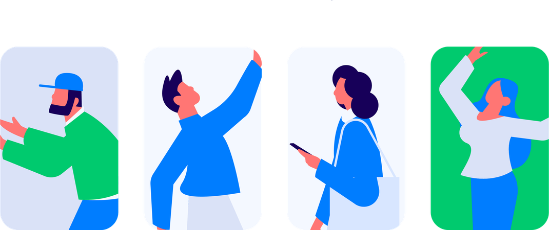 Female employees doing online meeting  Illustration