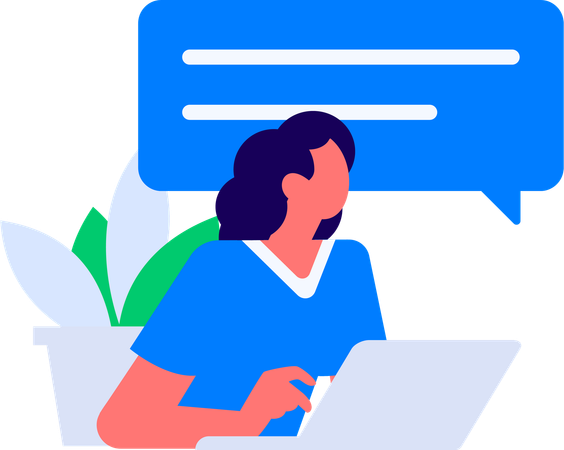 Female employees doing online meeting  Illustration