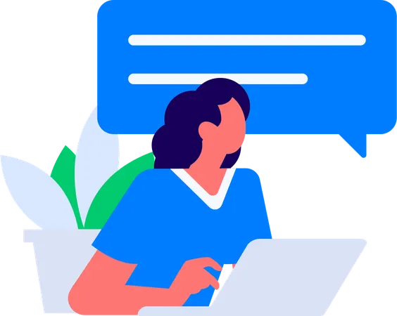 Female employees doing online meeting  Illustration