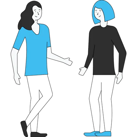 Female employees talking to each other  Illustration