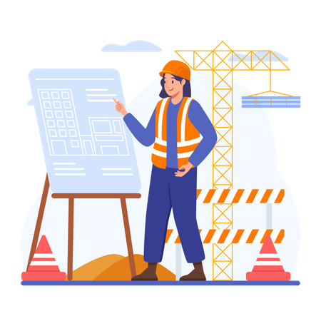 Female Engineer  Illustration