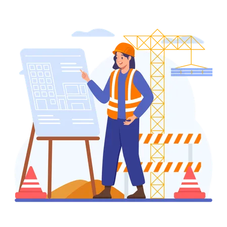 Female Engineer  Illustration