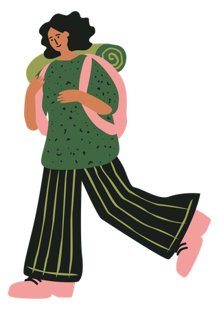Female Explorer with backpack  Illustration