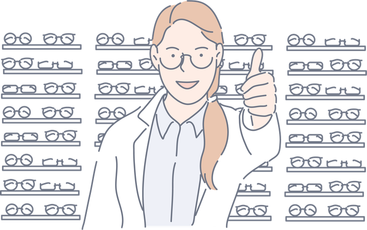 Female eye doctor  イラスト