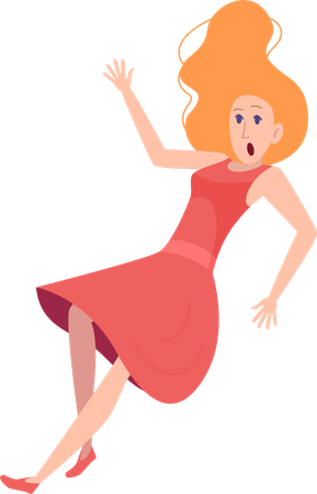 Female falling down  Illustration