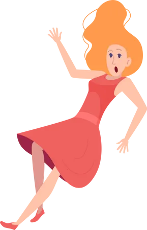 Female falling down  Illustration