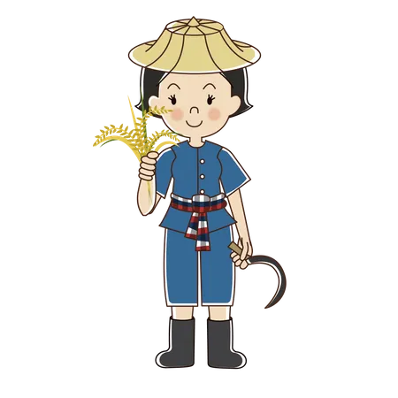 Female Farmer  Illustration