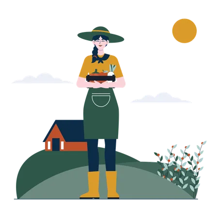 Female Farmer  Illustration