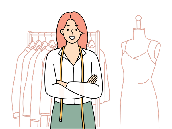 Female fashion designer  Illustration
