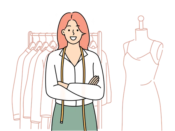 Female fashion designer  Illustration
