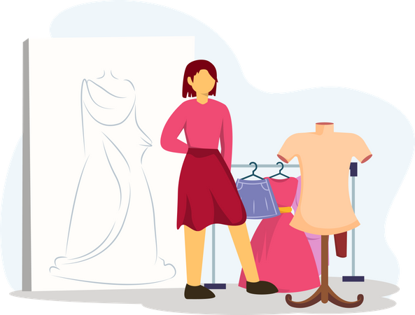 Female fashion designer  Illustration