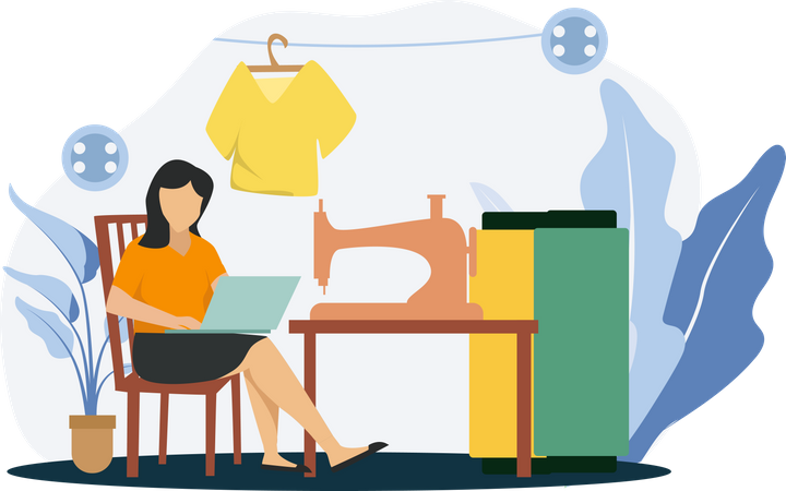 Female fashion designer  Illustration
