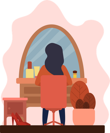 Female fashion Dressmaker in studio  Illustration