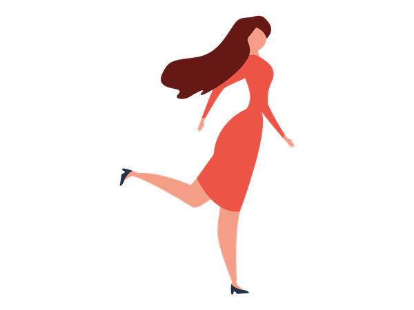 Female fashion model walking  Illustration