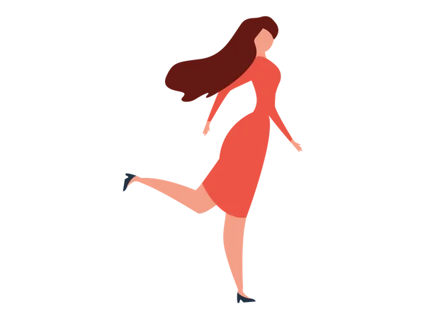 Female fashion model walking  Illustration