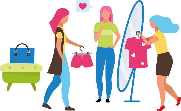 Female fashion sales assistant Illustration
