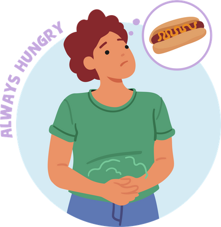 Female Feel Constant Hungry  Illustration