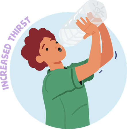 Female Feel Excessive Thirst  Illustration