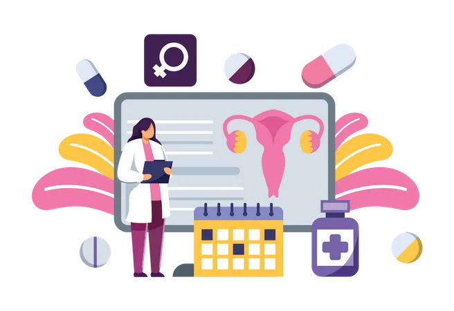 Female fertilization checkup appointment  Illustration