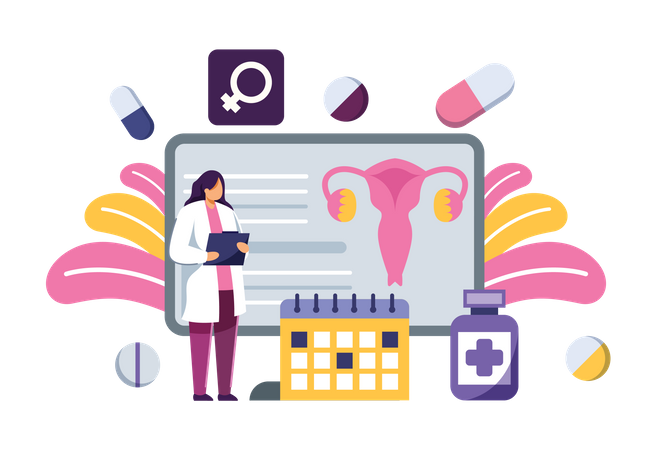 Female fertilization checkup appointment  イラスト