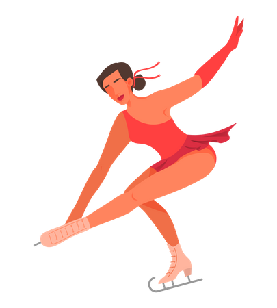 Female figure skater performing Illustration