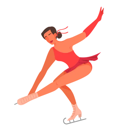 Female figure skater performing  Illustration
