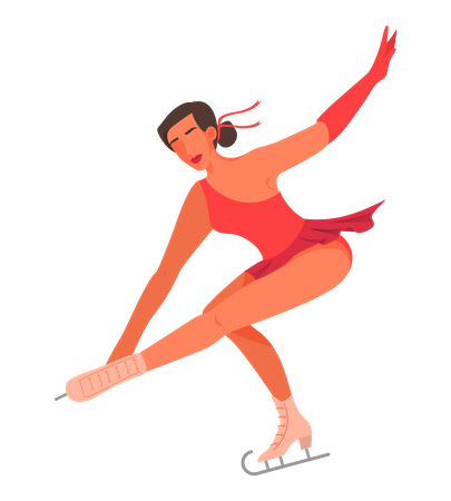 Female figure skater performing  Illustration