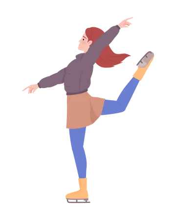 Female figure skater training for competition  Illustration