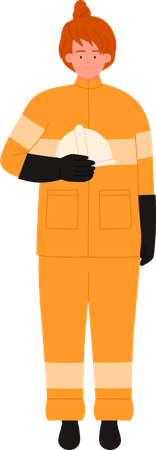 Female fire officer  Illustration