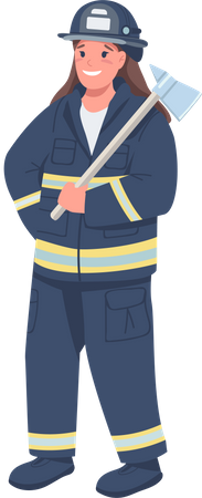 Female firefighter Illustration