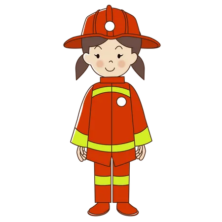 Female Firefighter  Illustration