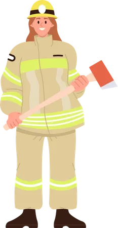Female firefighter  Illustration