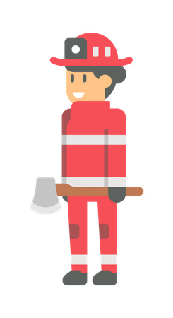 Female Firefighter  Illustration