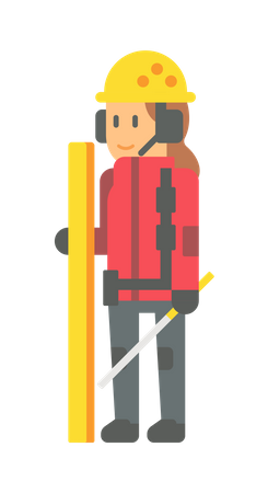 Female Firefighter  Illustration