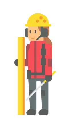 Female Firefighter  Illustration