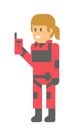 Female Firefighter  Illustration