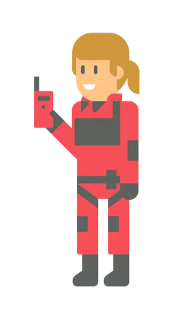 Female Firefighter  Illustration