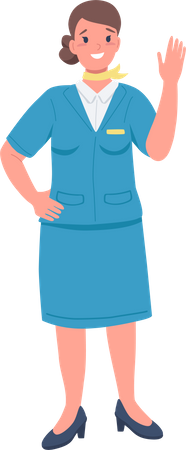 Female flight attendant Illustration