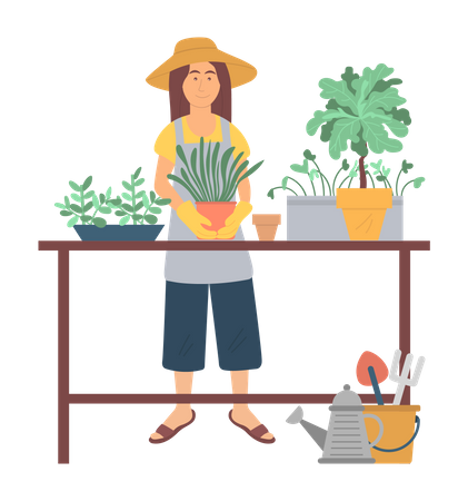 Female florist  Illustration