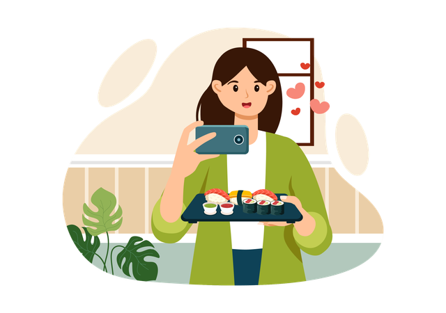 Female Food Blogger  Illustration