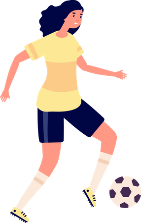 Female Football Player  Illustration