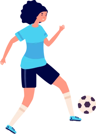 Female Football Players Isolated Sports People Women Soccer Team Cute Active Person Workout For Girls Characters In Uniform Vector Set Football Player Woman Playing In Game Training Illustration Illustration