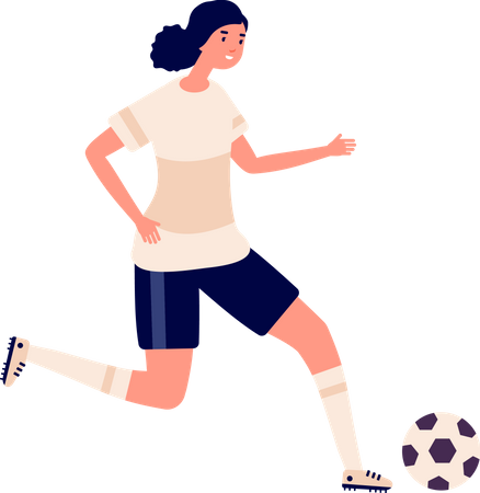 Female Football Player  Illustration