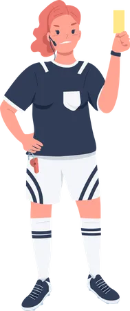 Female football referee  Illustration