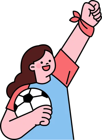 Female Football Supporters  Illustration