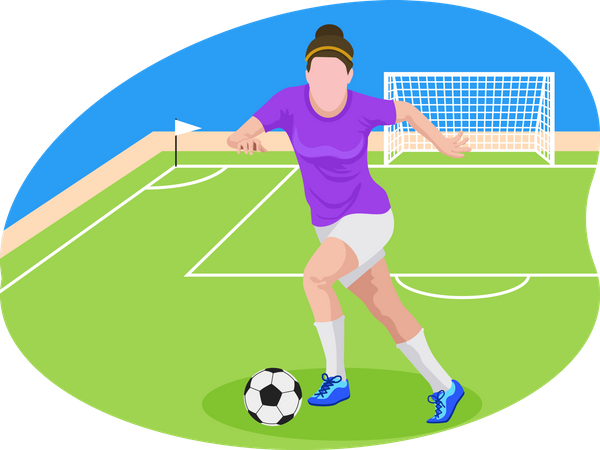 Female Footballer Illustration