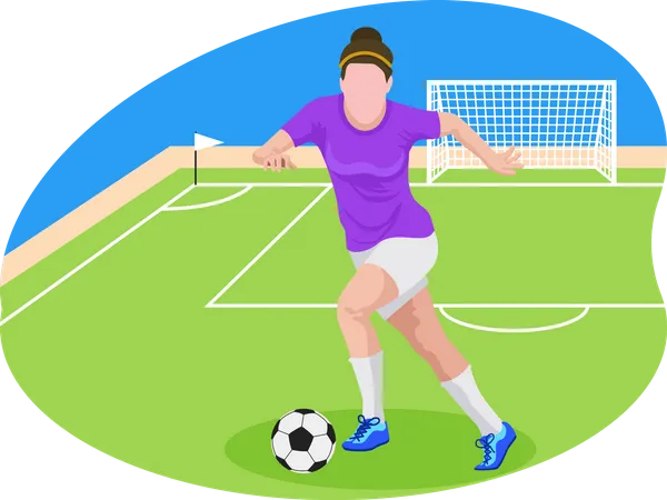 Female Footballer  Illustration