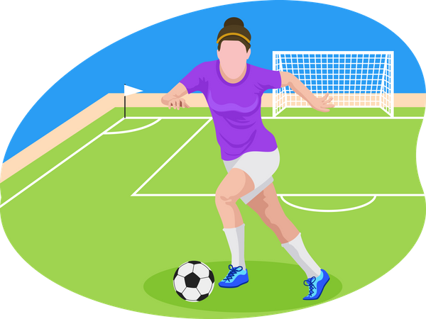 Female Footballer  Illustration
