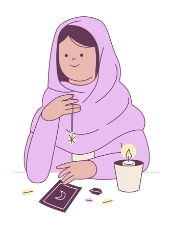 Female Fortune Telling Stones  Illustration