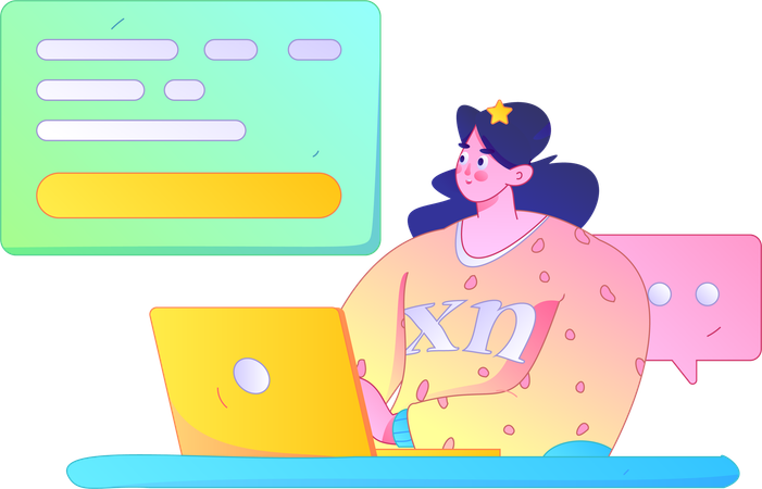 Female freelance developer  Illustration